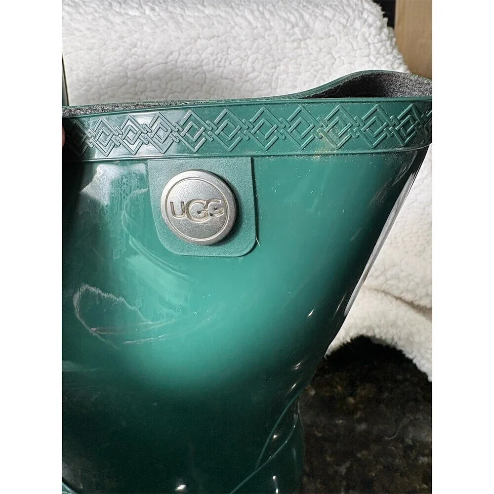 UGG Sienna Rain Boots Womens Size 9 Green Mid-Calf Waterproof Pull On - Picture 6 of 11